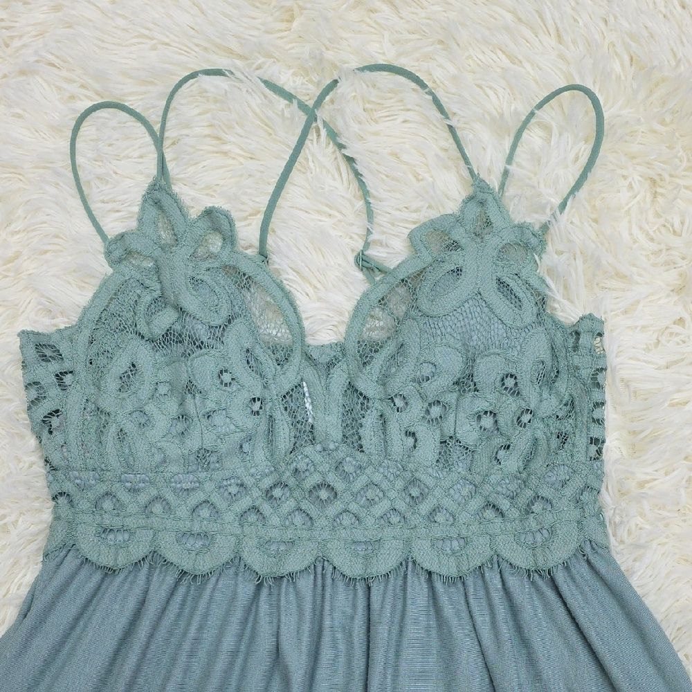 Zenana Outfitters Blue Green Tiered Sundress - Picture 2 of 6